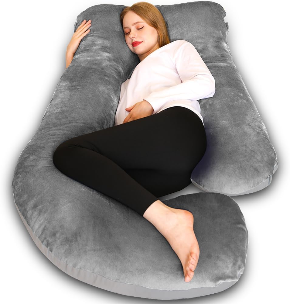 Chilling Home J-Shaped Pregnancy Pillow – 55 Inch Full Body Maternity Support