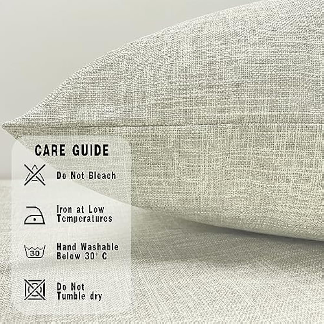 GONOVE Cotton Linen Cushion Covers 60x60cm – Set of 4 Decorative Beige