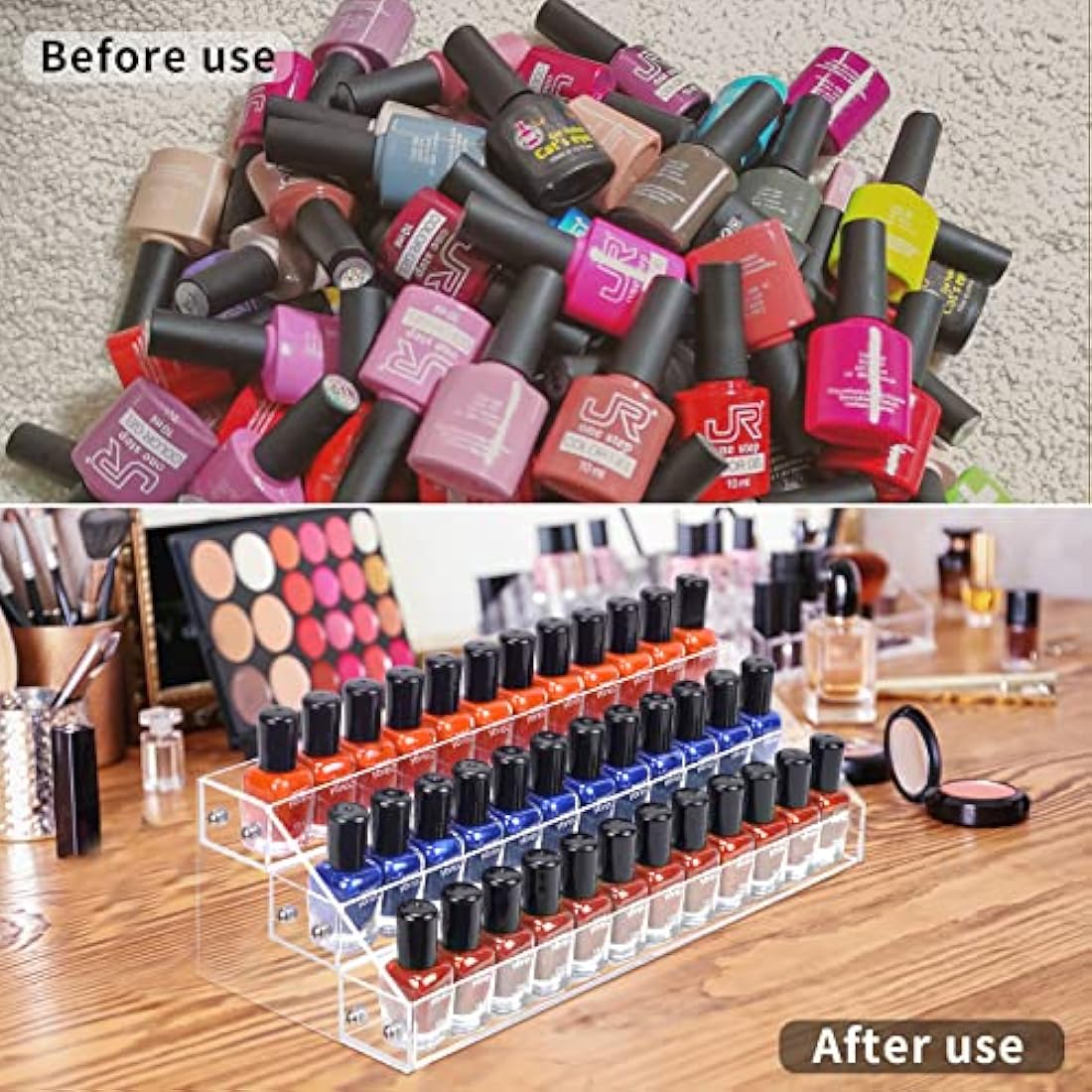 BTremary 3-Pack Clear Acrylic Nail Polish Organiser & Paint Display Stand