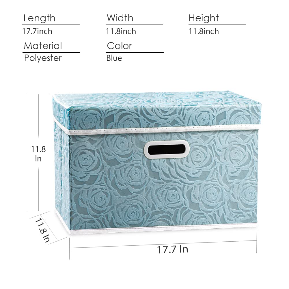 Prandom Storage Boxes with Lids Large.Rose Pattern Fabric Decorative Storage Box, Really Useful Box,Clothing Storage,Cubes - image 4