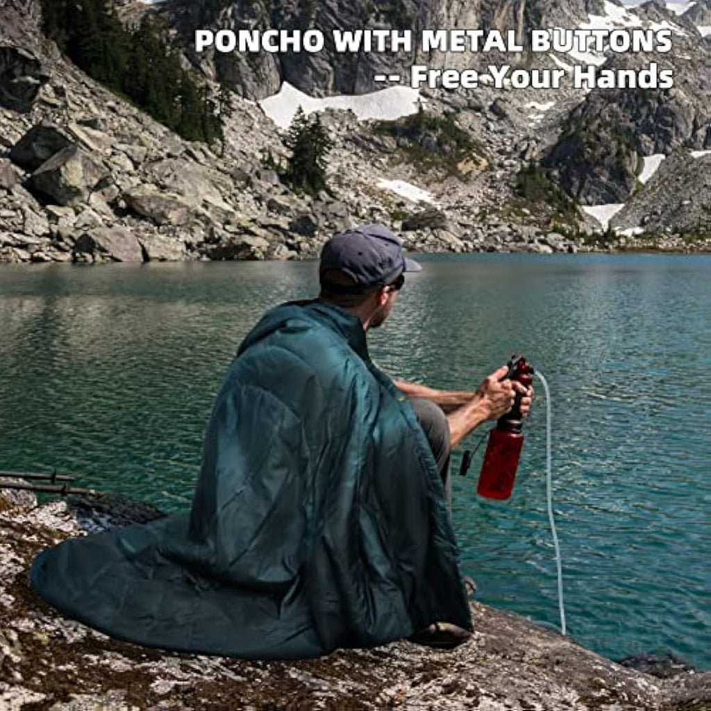 KawaGebo Kamp Sherpa Camping Blanket | Packable Water-Repellent Poncho