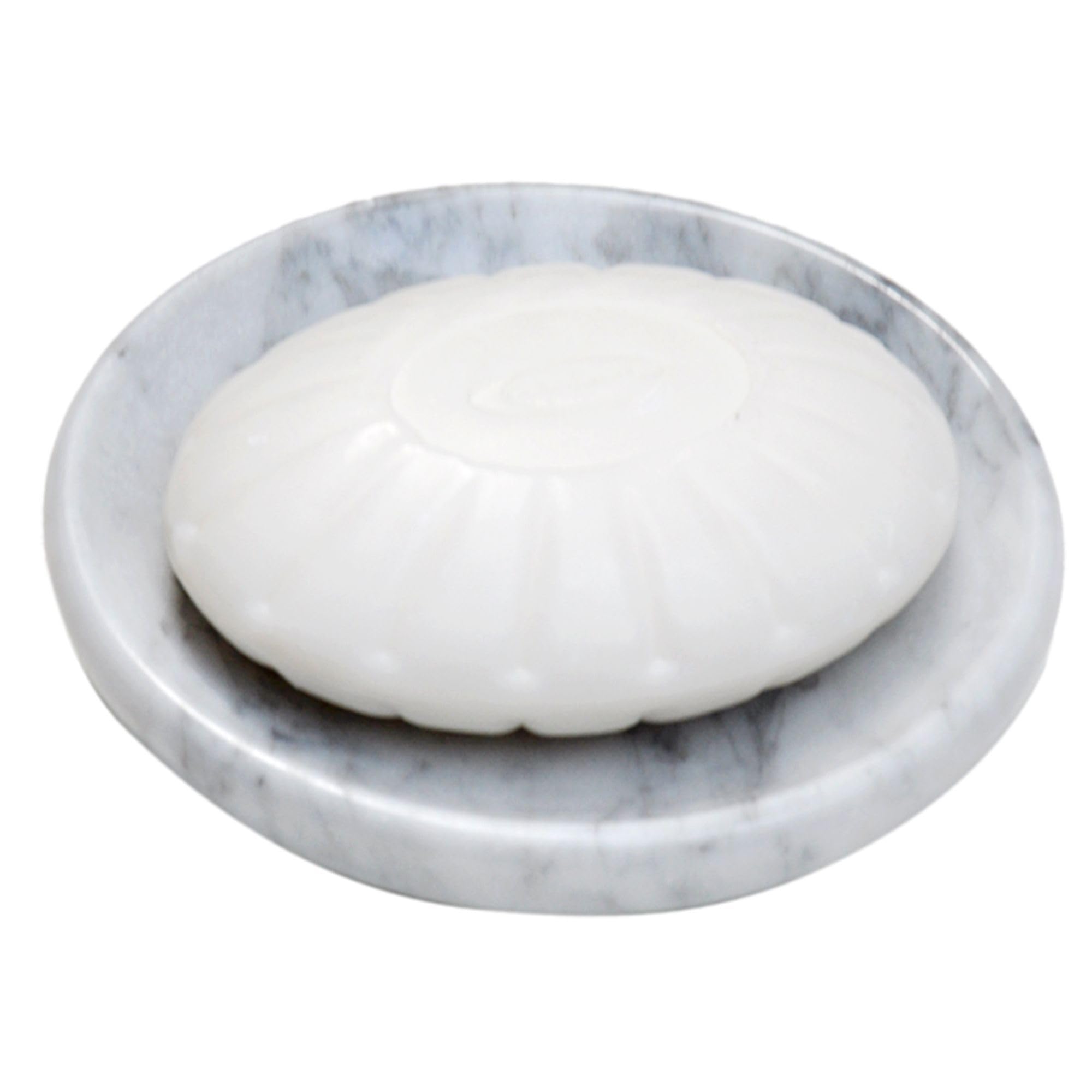 Jolof Store White Marble Soap Dish – 4.5 Inch Polished Stone Holder