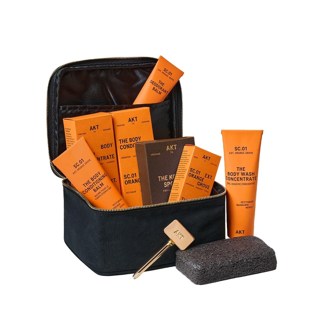 Orange Grove Body Care Ensemble Set with Luxury Wash Bag