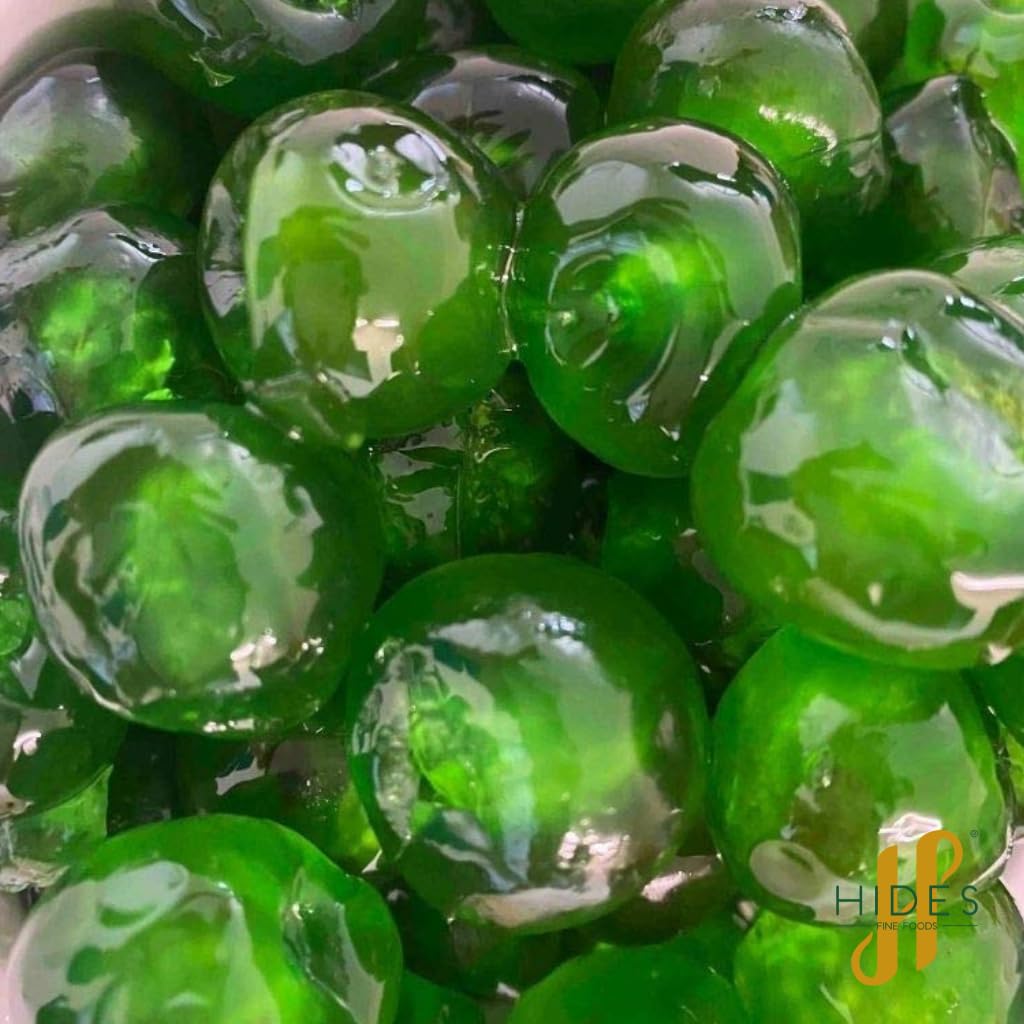 Hides Fine Foods Green Glace Cherries – 1kg GMO Free Baking Cherries