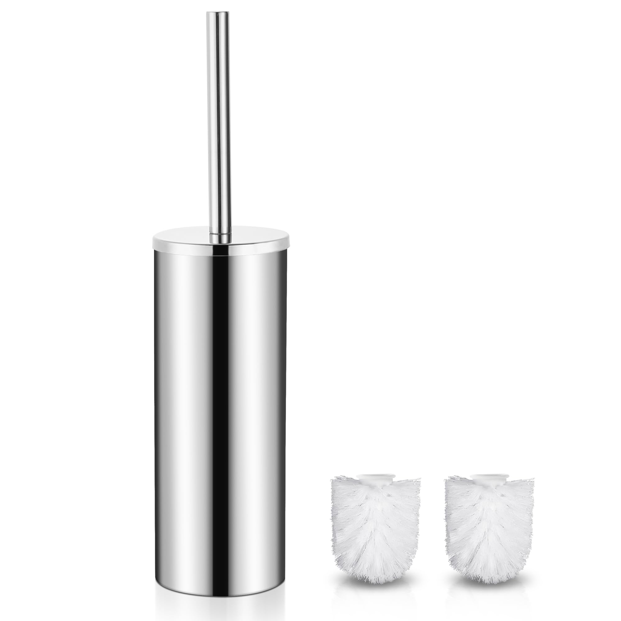 Gricol Stainless Steel Toilet Brush and Holder | Free Standing Silver