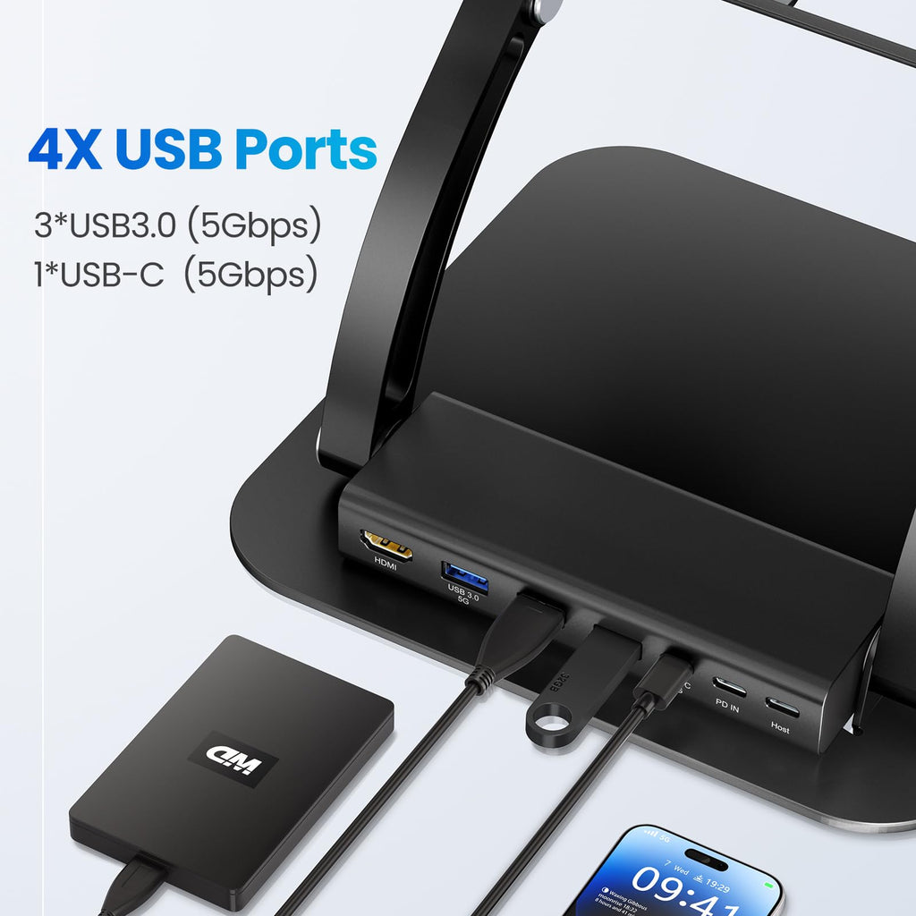 tounee Laptop Stand with Detachable USB-C Hub, 100W PD Charging, 4K@60Hz HDMI, 3 USB Ports - image 5