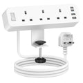 ANVODE Desk Power Strip: 3 Way Socket with 4 USB Ports & 2M Lead