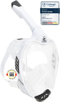 Cressi Bali Full Face Snorkel Mask | Anti-Fog Silicone Mask - White/Black