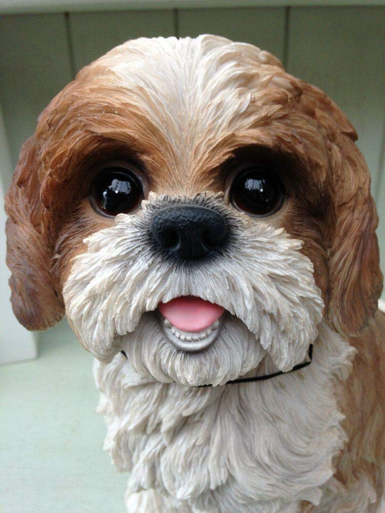 Vivid Arts Shih Tzu Dog Garden Ornament – Weatherproof Resin Statue