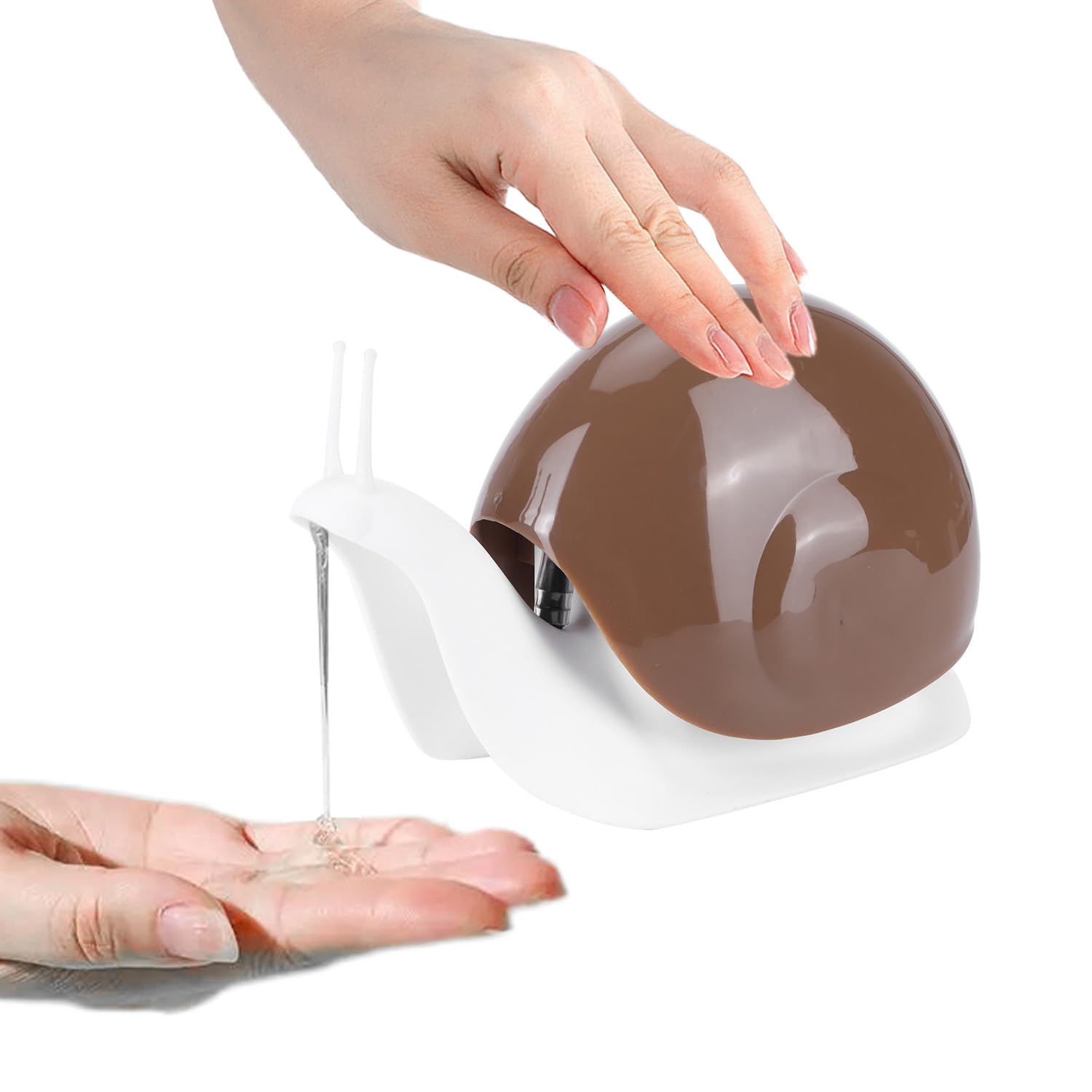 Jolof Store Snail Soap Dispenser – Cute 120ml Portable Lotion Bottle, Brown