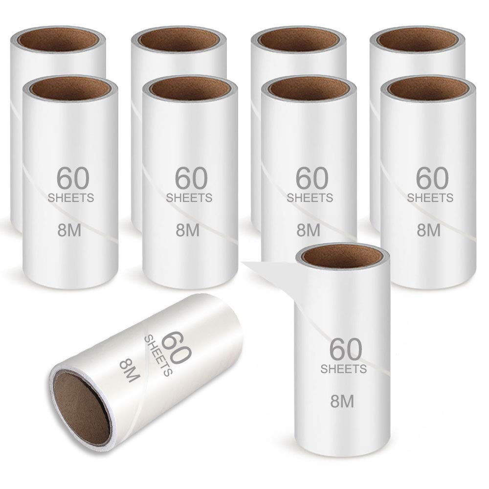 Lint Roller Refills - 10 Pack, 600 Extra Sticky Sheets