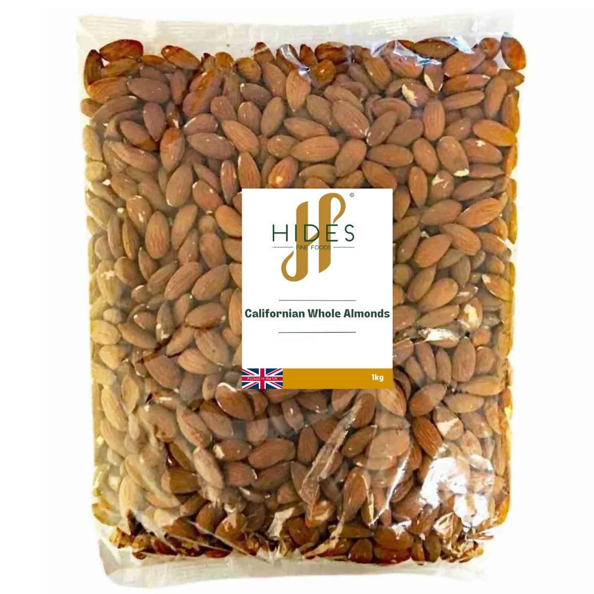 Hides Fine Foods Californian Whole Almonds – 1kg Raw Vegan Nuts