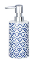WENKO Lorca Ceramic Soap Dispenser – Blue Mediterranean Style, 360ml