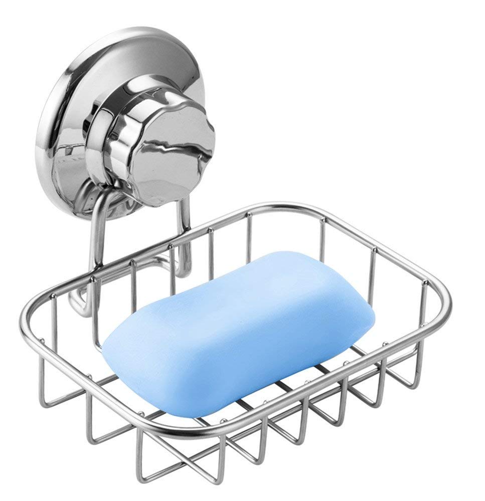 SANNO Suction Cup Soap Dish – Rustproof Stainless Steel Shower Holder