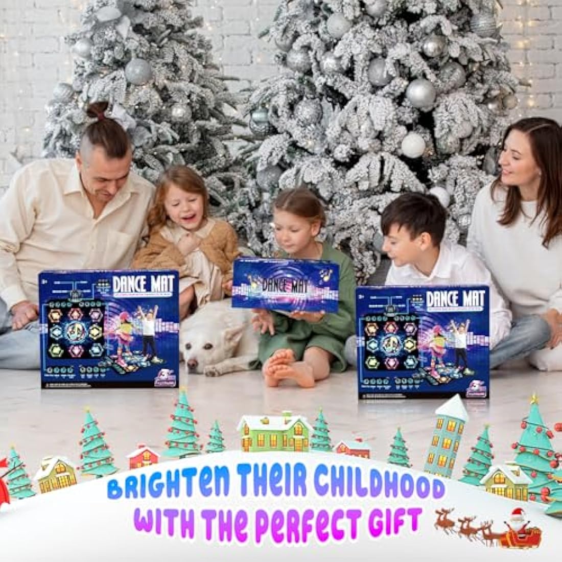 Surelect 8-Button Light Up Dance Mat with Bluetooth for Kids 3-12