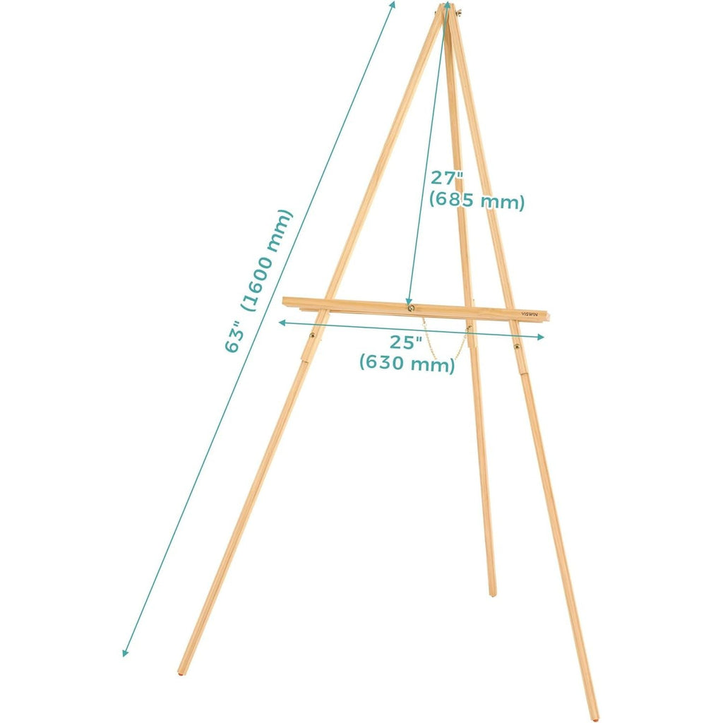 VISWIN 160cm Wooden Tripod Easel Stand for Wedding Signs & Painting
