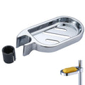 360° Swivel Clip-On Soap Dish, Non-Slip Tray for 24mm Shower Poles, Silver