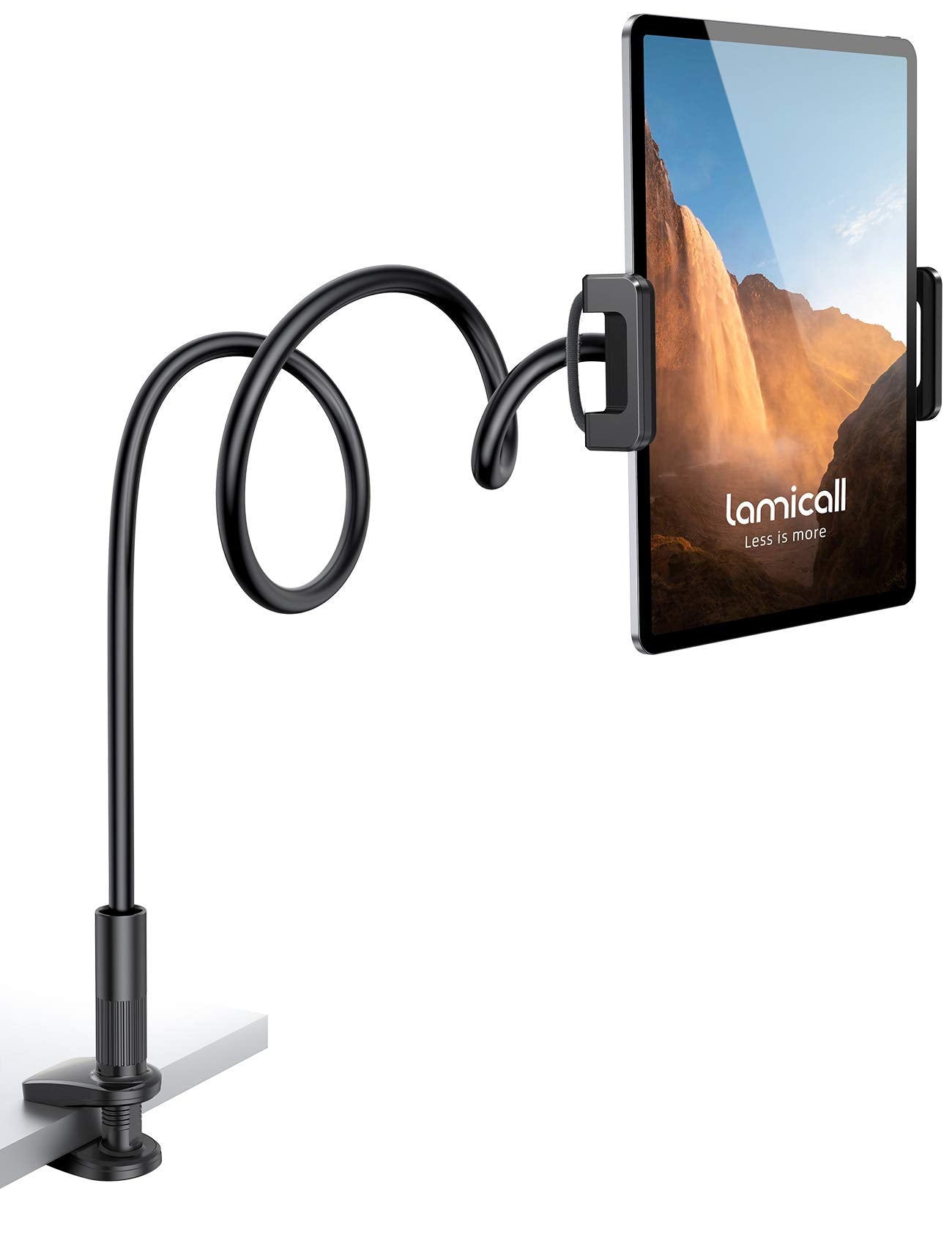 Lamicall Gooseneck Tablet Holder – 36" Flexible 360 Arm for iPad - Black