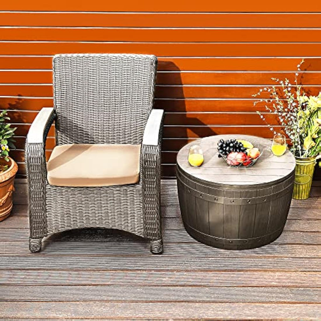 YITAHOME 127L Garden Storage Box | Waterproof Resin Outdoor Deck Box