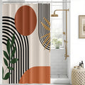 Abstract Boho Shower Curtain | Waterproof Terracotta Polyester