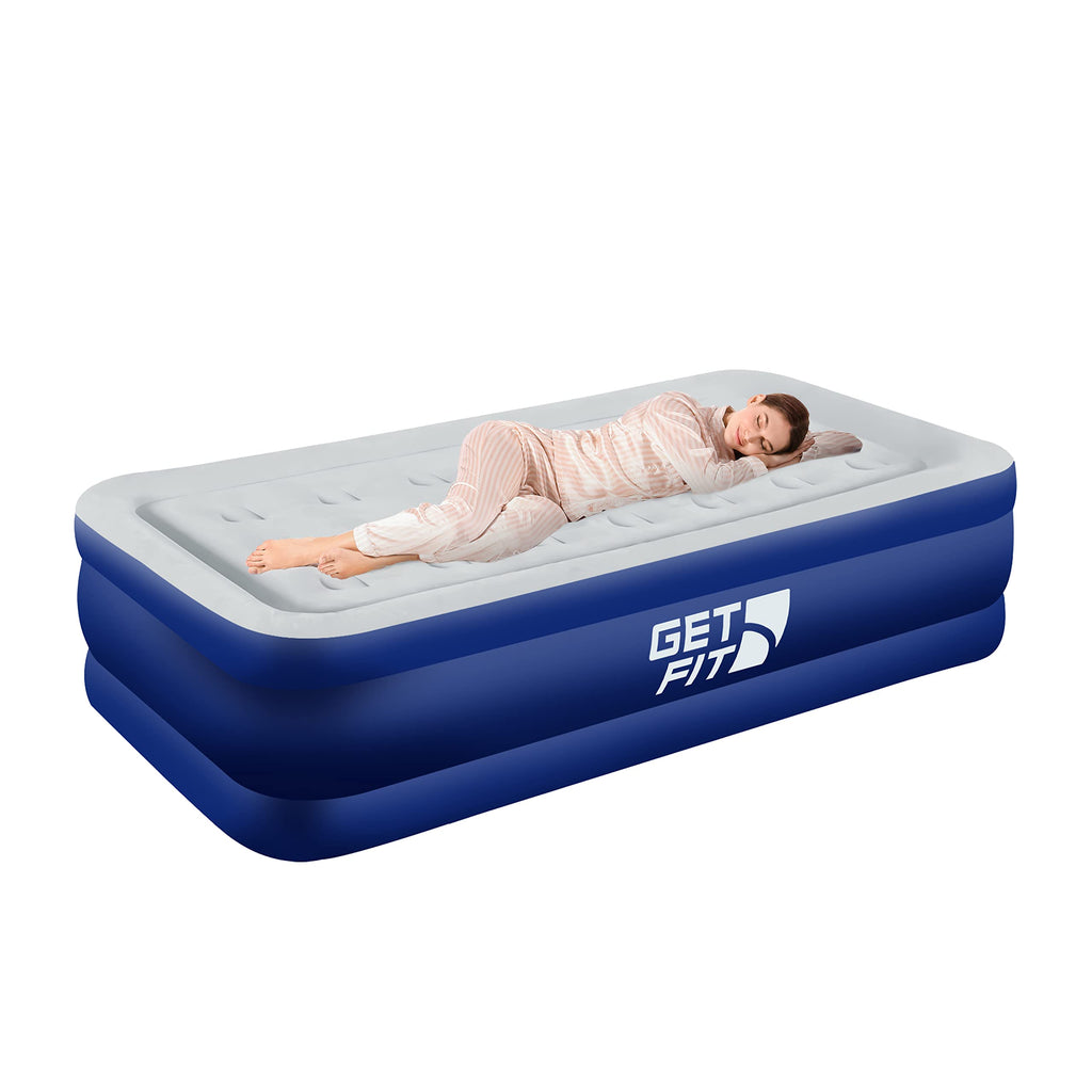Get Fit Single Air Bed with Built-In Electric Pump | Elevated Air Mattress