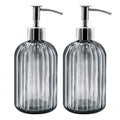 Glass Soap Dispenser 2-Pack – 14oz Refillable Dark Grey
