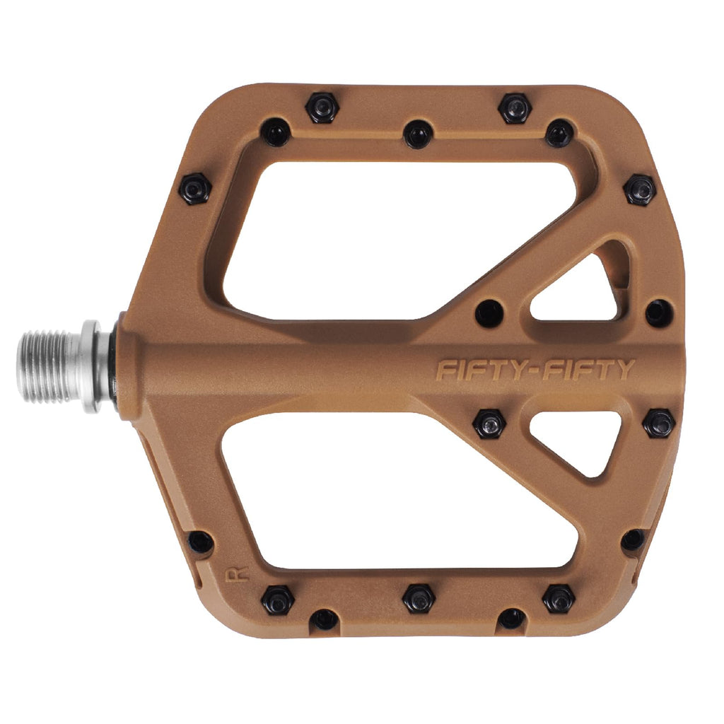 FIFTY-FIFTY MTB Pedals – Nylon Composite 9/16" Wide Flat Platform (Gum)