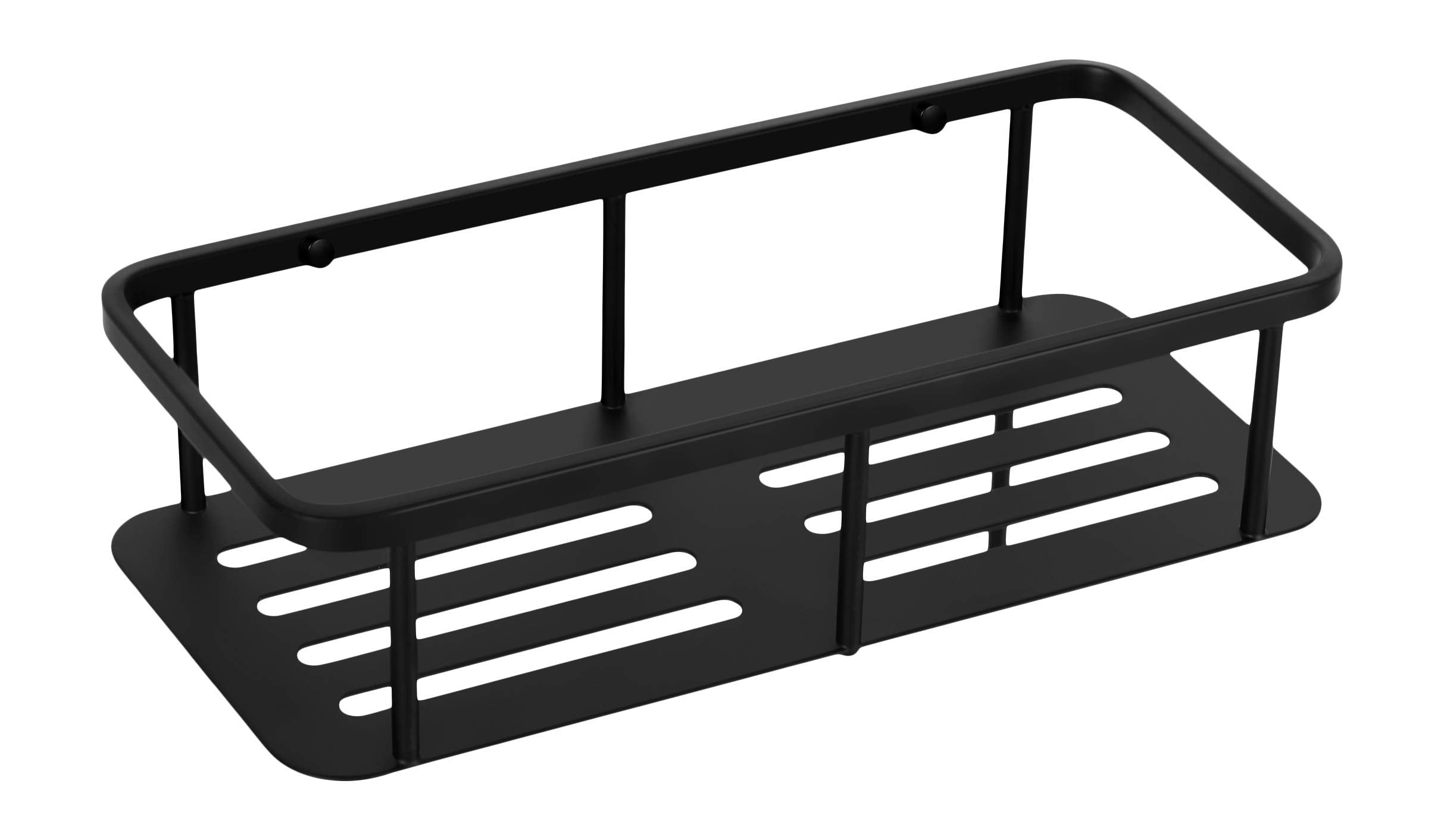 Ambrosya Black Stainless Steel Shower Basket – Wall Mounted Bathroom Shelf
