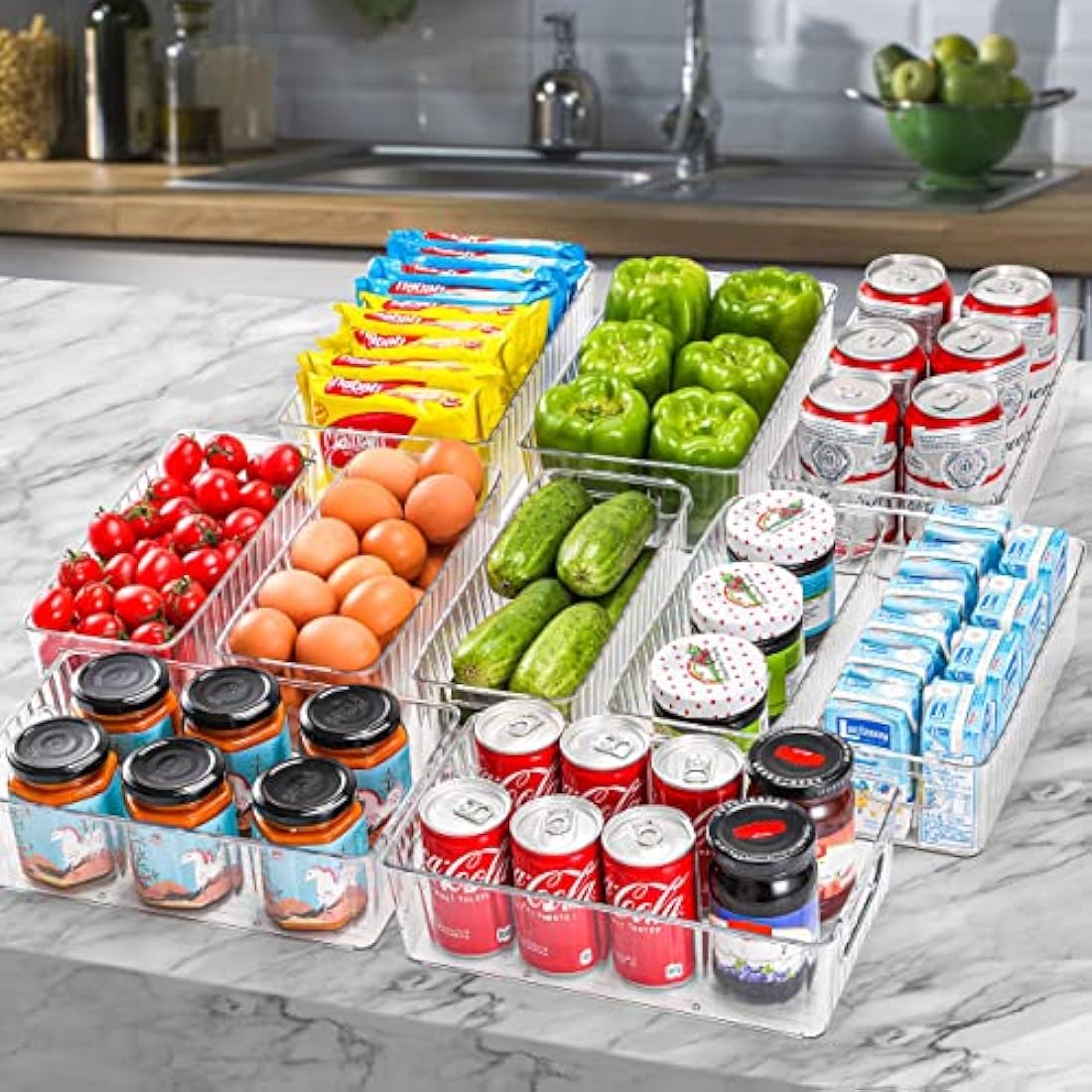 Jolof Store Fridge Organisers Set of 10 | Clear BPA-Free Storage Bins