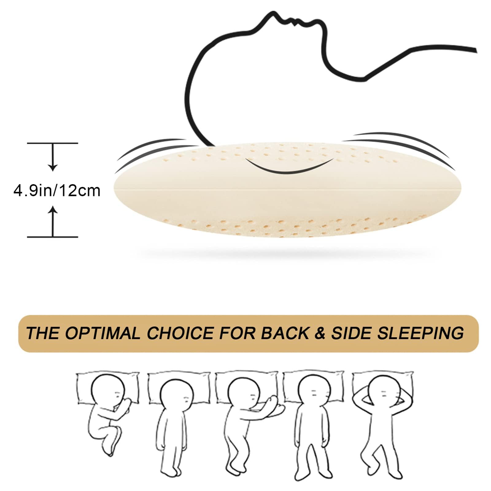 Talatex 100% Natural Latex Pillow – Firm Support Queen for Neck Pain
