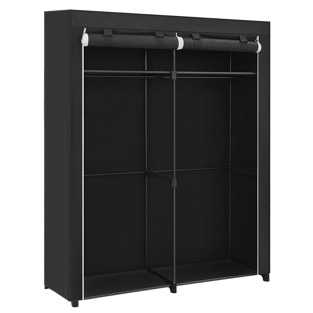 SONGMICS Portable Fabric Wardrobe – Collapsible Clothes Rack with 2 Rails