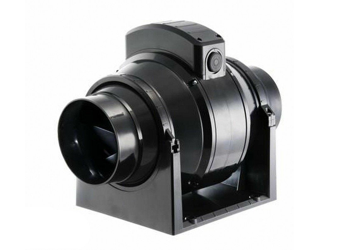Manrose MF100T Inline Extractor Fan with Adjustable Timer - Black