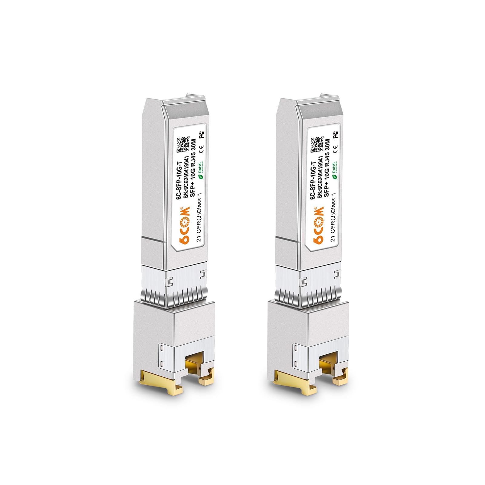 6COMGIGA 2-Pack 10GBase-T SFP+ to RJ45 Copper Transceiver Module