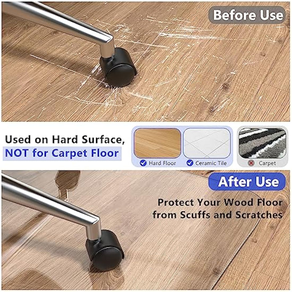 Jolof Store Transparent PVC Office Chair Mat for Hard Floors – 90x120cm
