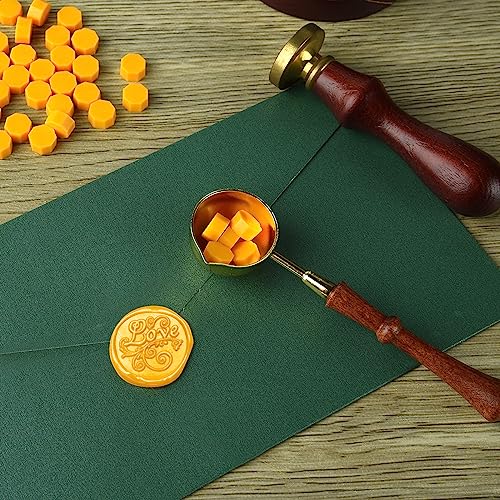 ASTARON Sealing Wax Beads Kit – 300 Pcs Octagon Wax with Melting Spoon