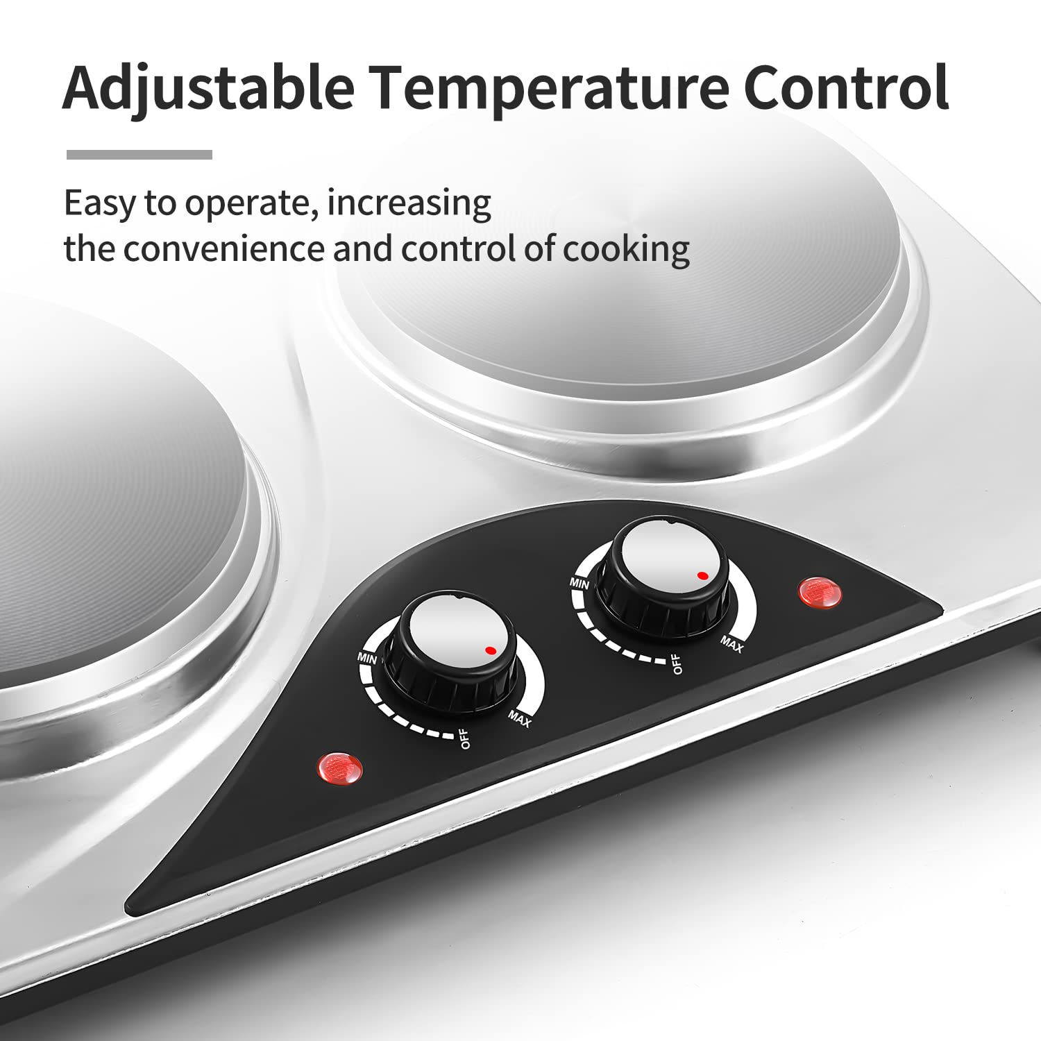 CUSIMAX Double Hot Plate – 2500W Portable Electric Burner Cooktop