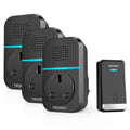 TECKNET Self-Powered Wireless Doorbell | 3 Receivers | IP65 Waterproof