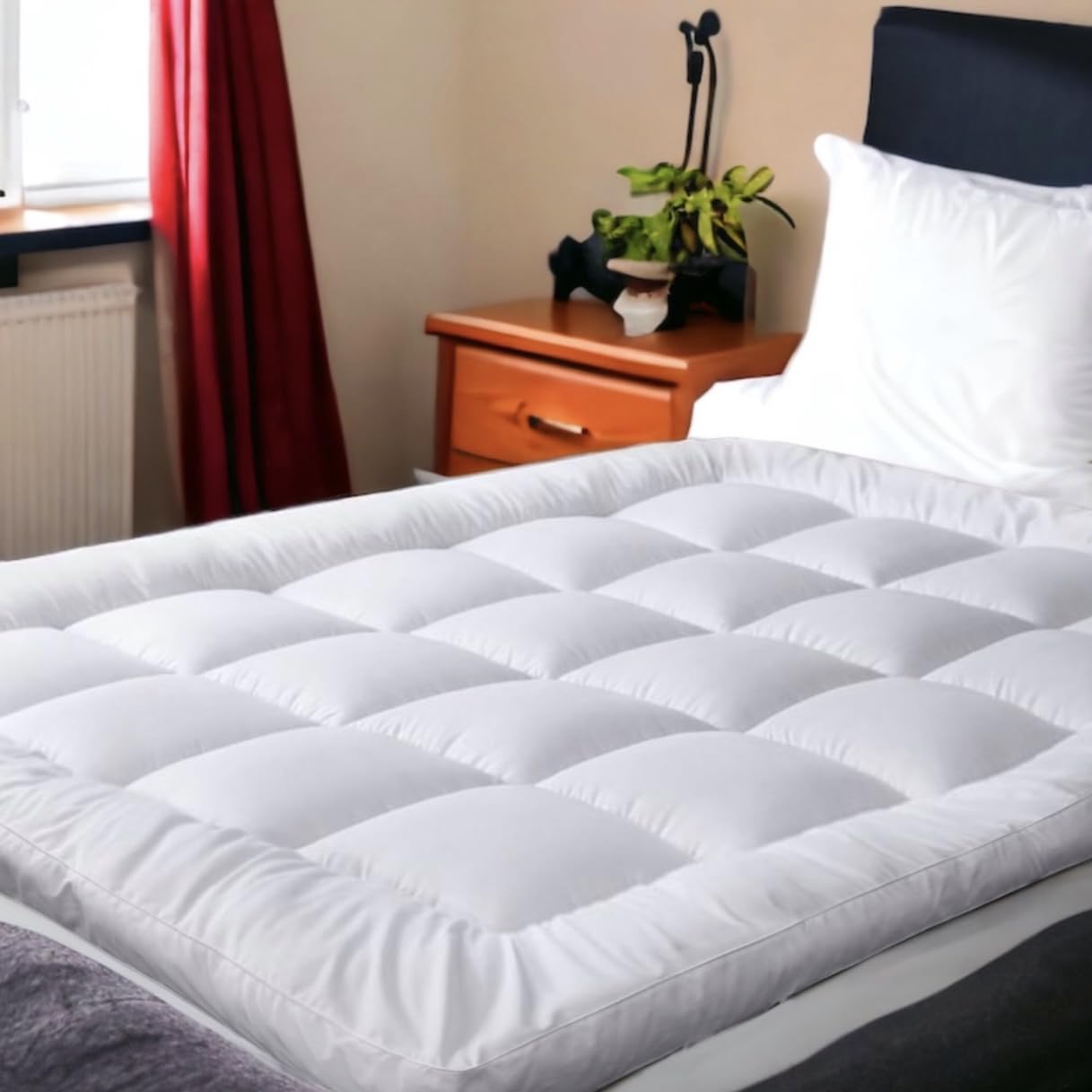 Jolof Store 4ft Small Double Mattress Topper | 10cm Thick Microfiber