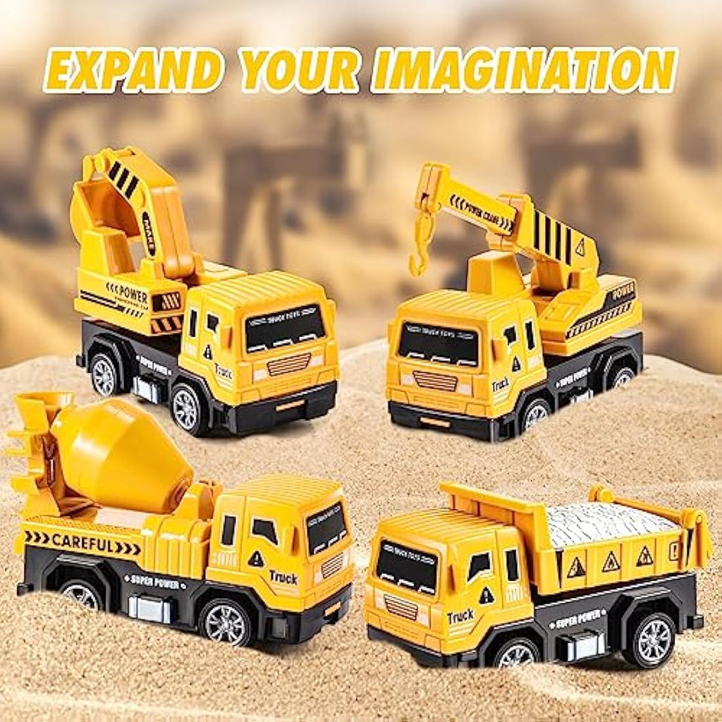 EUTOYZ 5-in-1 Construction Toy Truck Set with Lights and Music