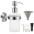 EXLECO Wall Mounted Soap Dispenser - 200ml Stainless Steel & Satin Glass