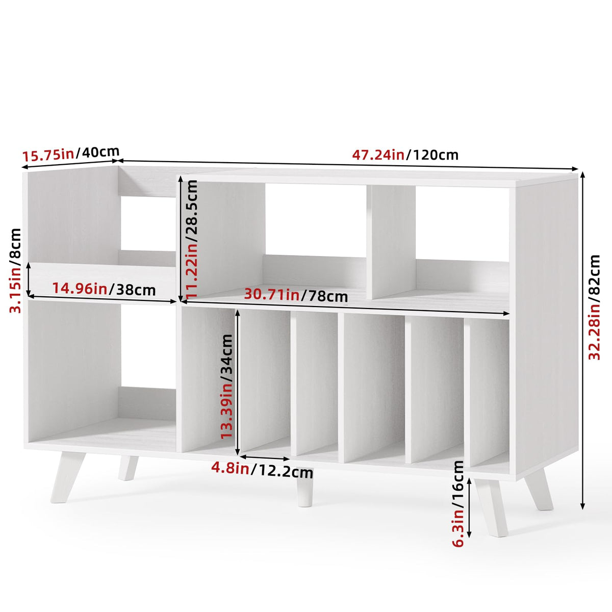 LELELINKY Large Record Player Stand, Turntable Stand with Storage, Vinyl Holder with Display Area, Record Player Table Holds Up to 450 Albums