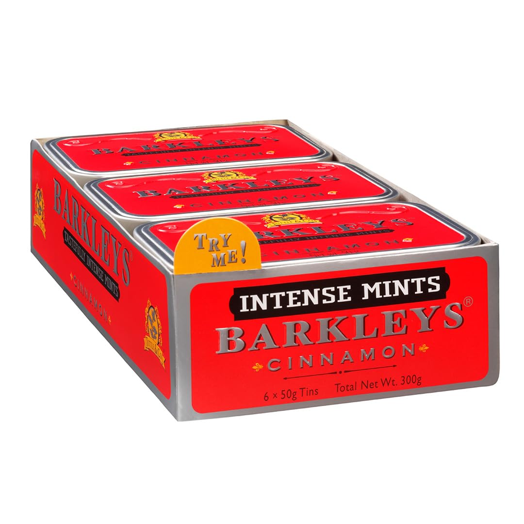 Barkleys Cinnamon Mints – Intense Breath Freshener Tins (Pack of 6)