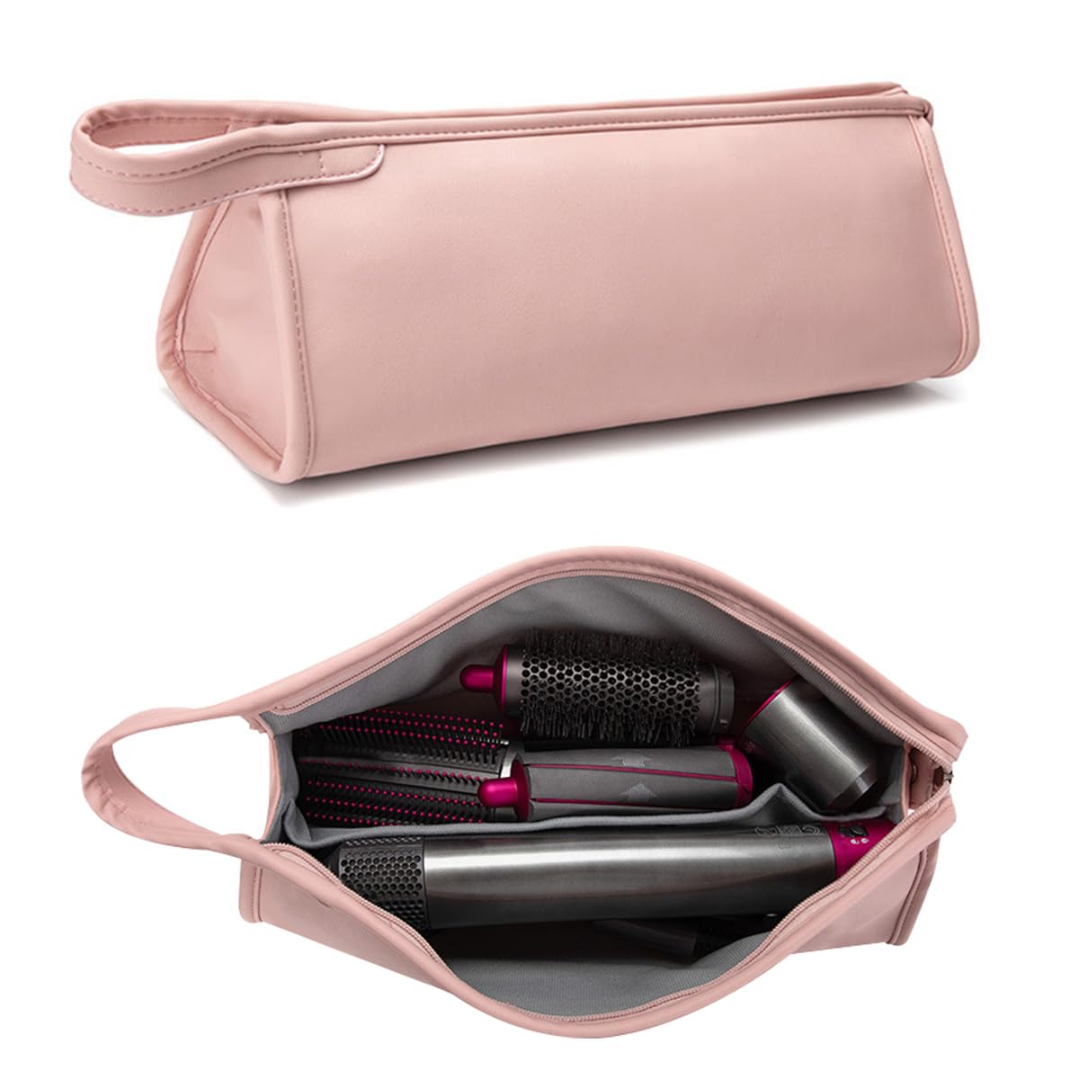 Jolof Store PU Leather Travel Case for Dyson Supersonic Hair Dryer – Pink