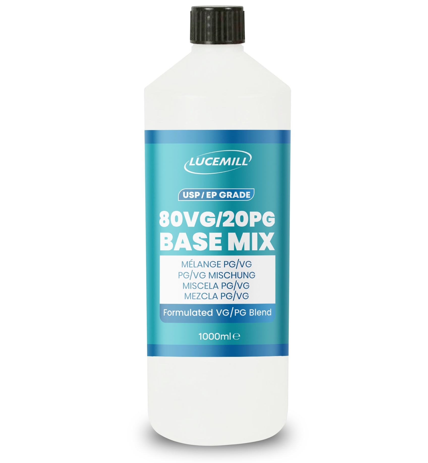 Lucemill 80VG/20PG Base Mix | 1L High Purity Food Grade VG PG Blend