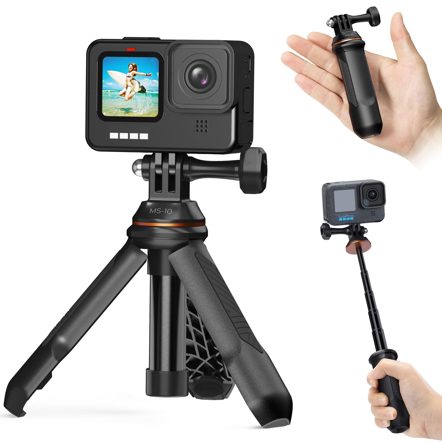 K&F Concept Mini Tripod Selfie Stick for GoPro Hero 13/12 & DJI Osmo