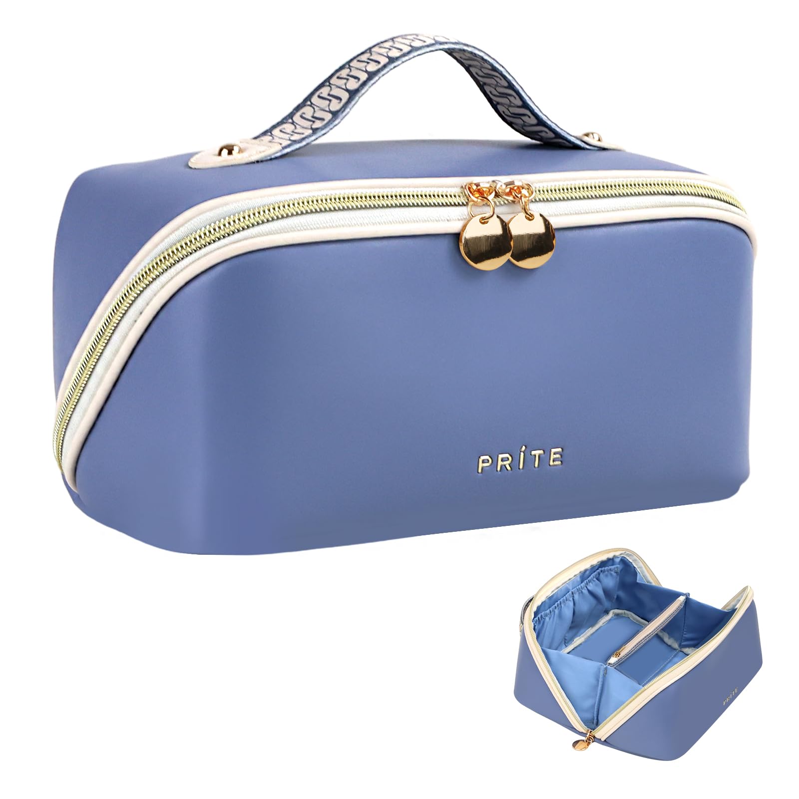 Large Travel Makeup Bag – Waterproof PU Leather Toiletry Case