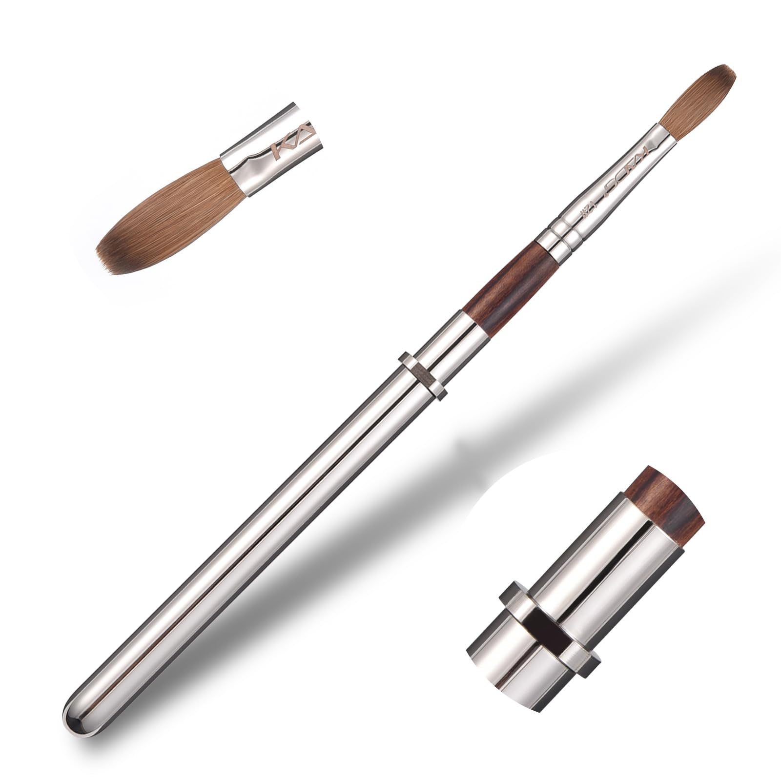 KADS Acrylic Nail Brush – Kolinsky Oval Powder Application Tool (12#)