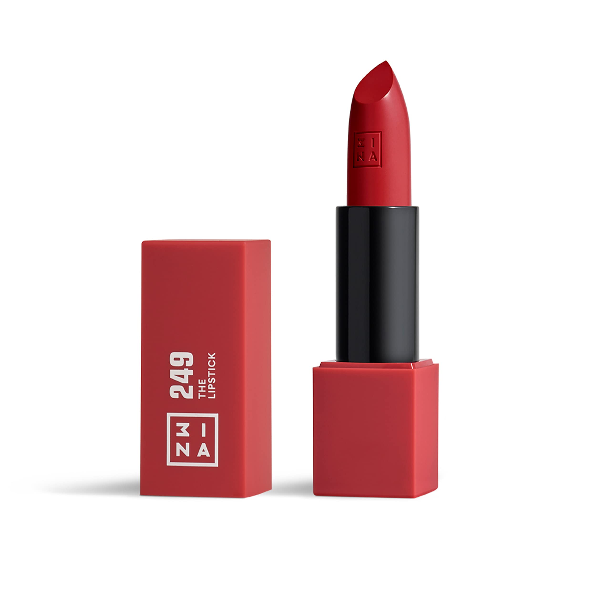 3INA Vegan Semi-Matte Lipstick – Vivid Red 249 – Moisturizing Shea Butter