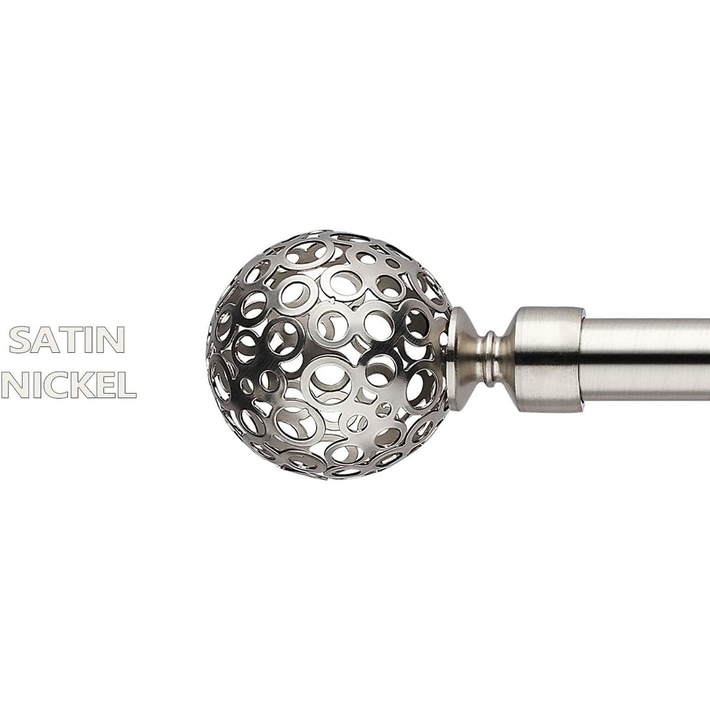 BOOM JOG Extendable Curtain Pole Set | Satin Nickel 70-210cm Rod