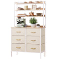 Mintnook 6 Drawer Chest of Drawers – 80cm Dressing Table with Open Shelves